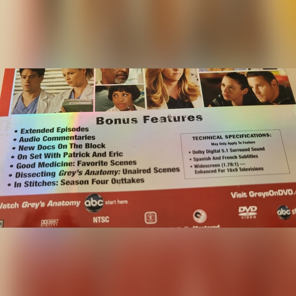 Grey's Anatomy Season 4 Expanded: The Complete Fourth Season 5 Disc DVD Box Set - Picture 2 of 7